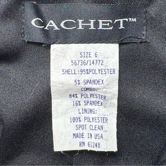 CACHET Sleeveless Beaded Cowl Neck Long Formal Dress Size 6 Black Ivory NEW - Picture 8 of 9